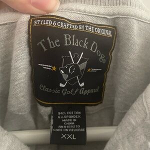 The Black Dog Men's polo. Gray Crewneck